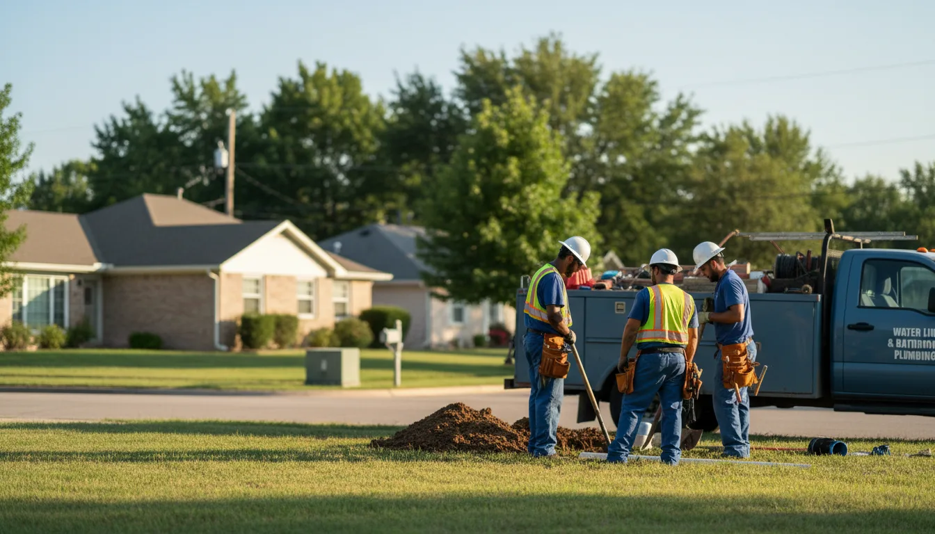 Residential water line and bathroom plumbing service in Lyons, KS